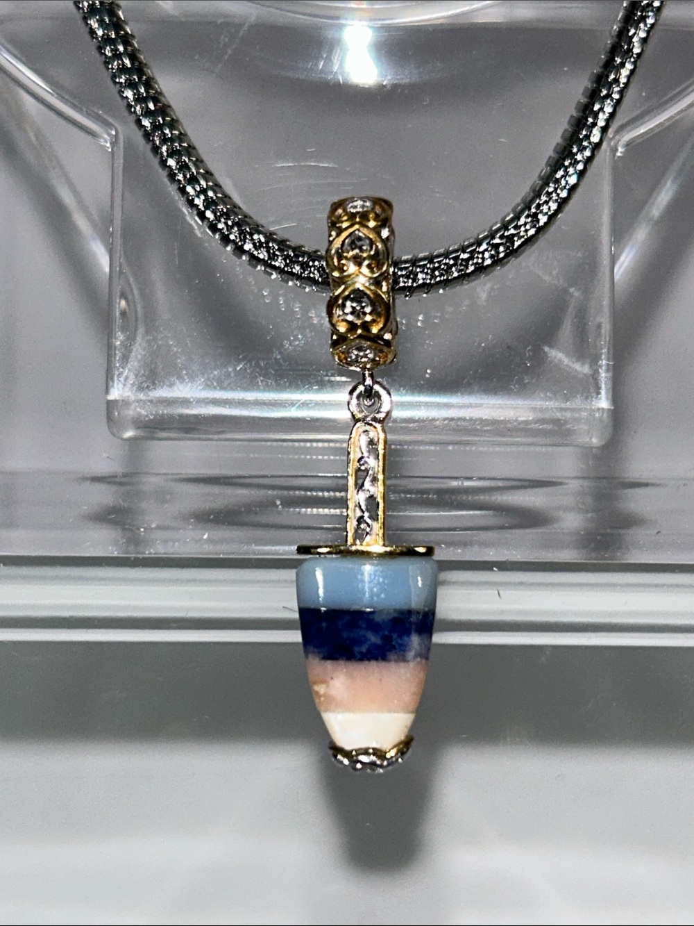 NWOT Gems En Vogue Palladium 18k Multi Gemstone Popsicle Euro Style Charm